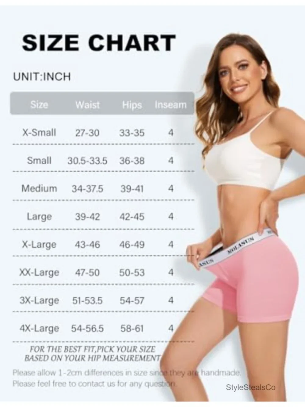 Women's Cotton Stretch Boy Shorts Underwear 4-Pack
